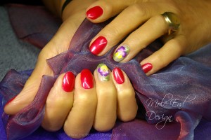 One Stroke Pansies and shellac